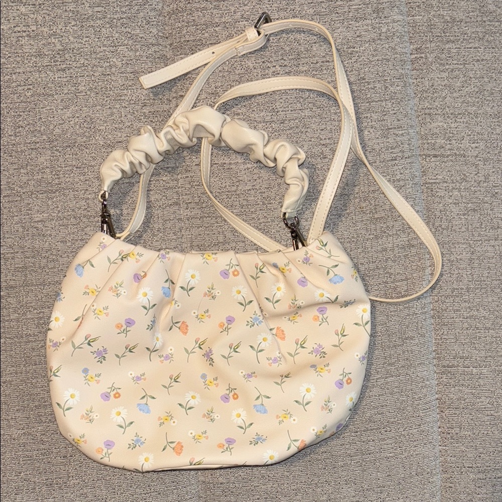Wild Fable Cream Shoulder Bag with Ruffled Detail